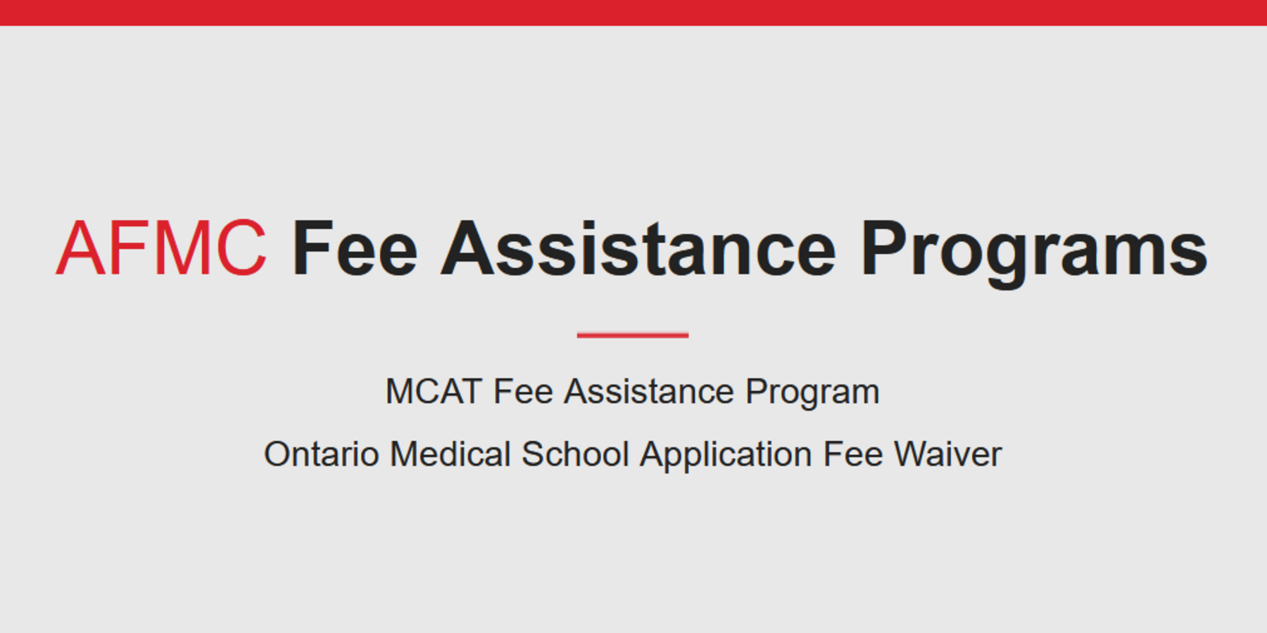 Ontario Medical School Application Fee Waiver