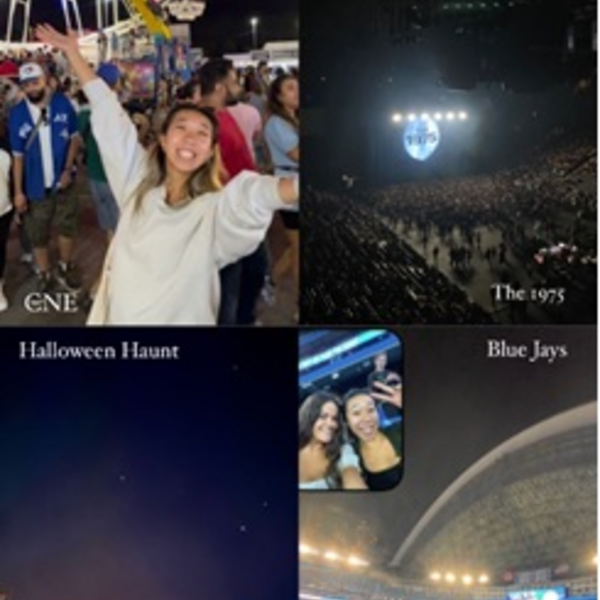 Collage of smiling young people at various entertainment venues